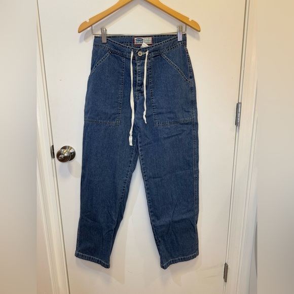 Old Navy Denim - Old Navy Blue Relaxed Fit Jeans with Drawstring Waistband Denim Women’s Size 2